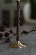 Ljusstake d8 h30 cm mässing/flätad