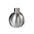 Vase in brushed stainless steel d11 h13 cm