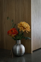 Vase in brushed stainless steel d11 h13 cm