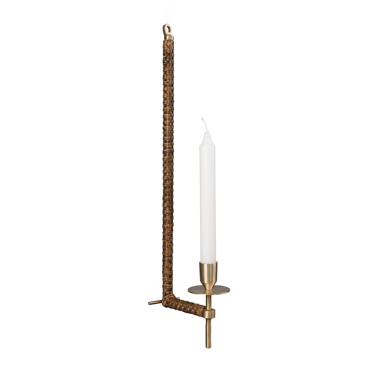 Wall candleholder brass/braided
