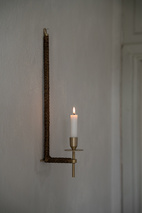 Wall candleholder brass/braided