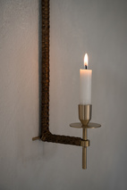 Wall candleholder brass/braided